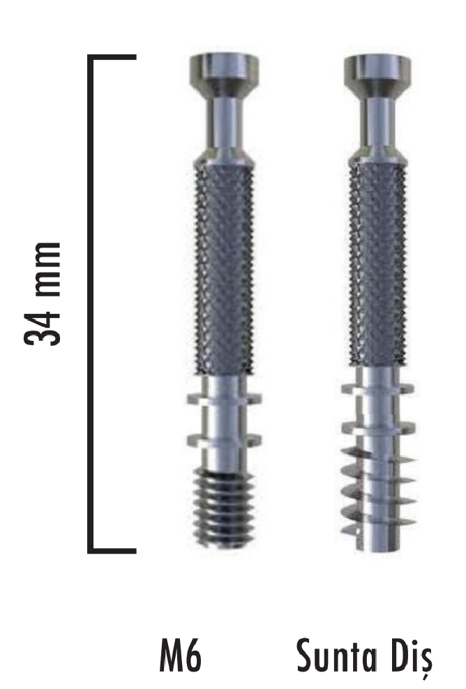 Minifix Mili [ M 6 ] Çinko