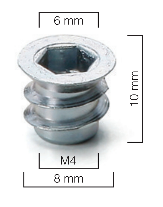 Metal Dübel 8 x 10 mm M4