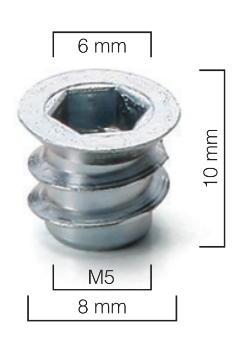 Metal Dübel 8 x 10 mm M5